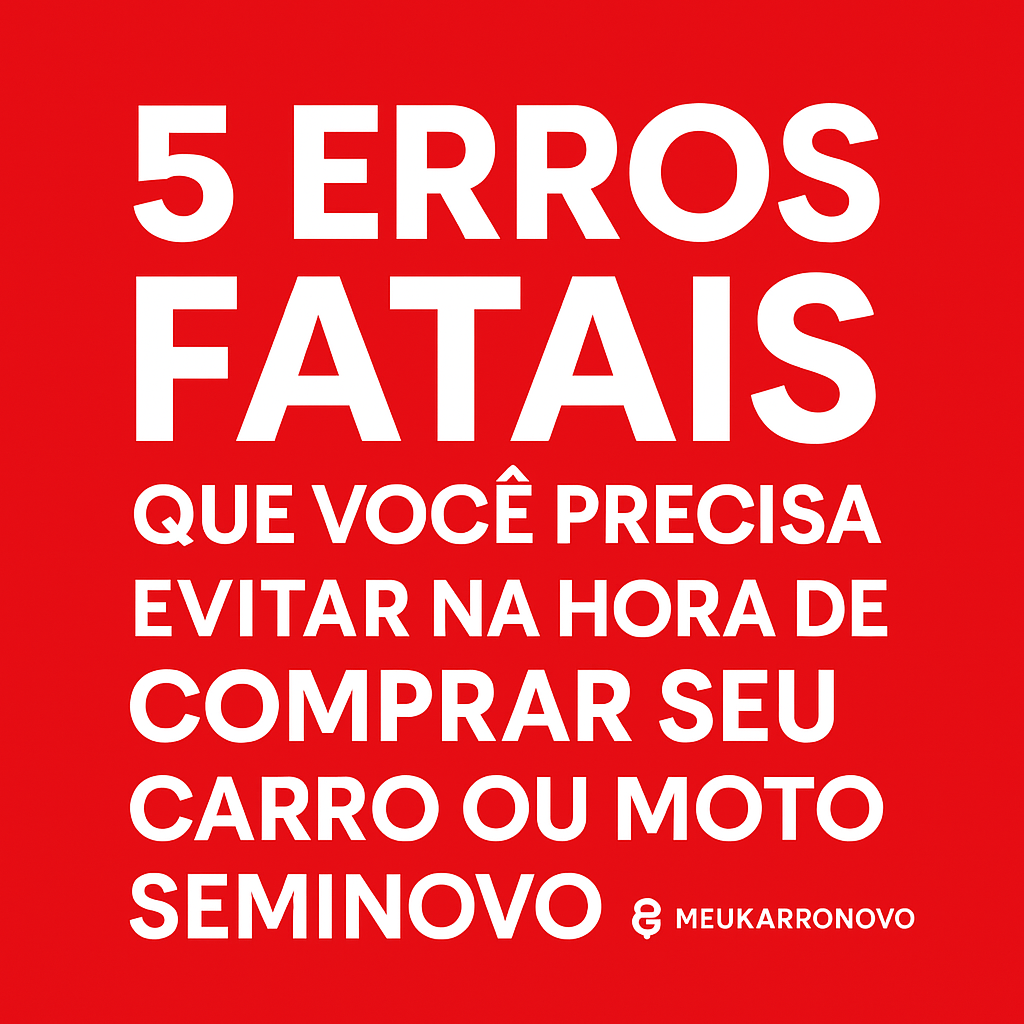 5 Erros Fatais ao comprar um Veculo seminovo
